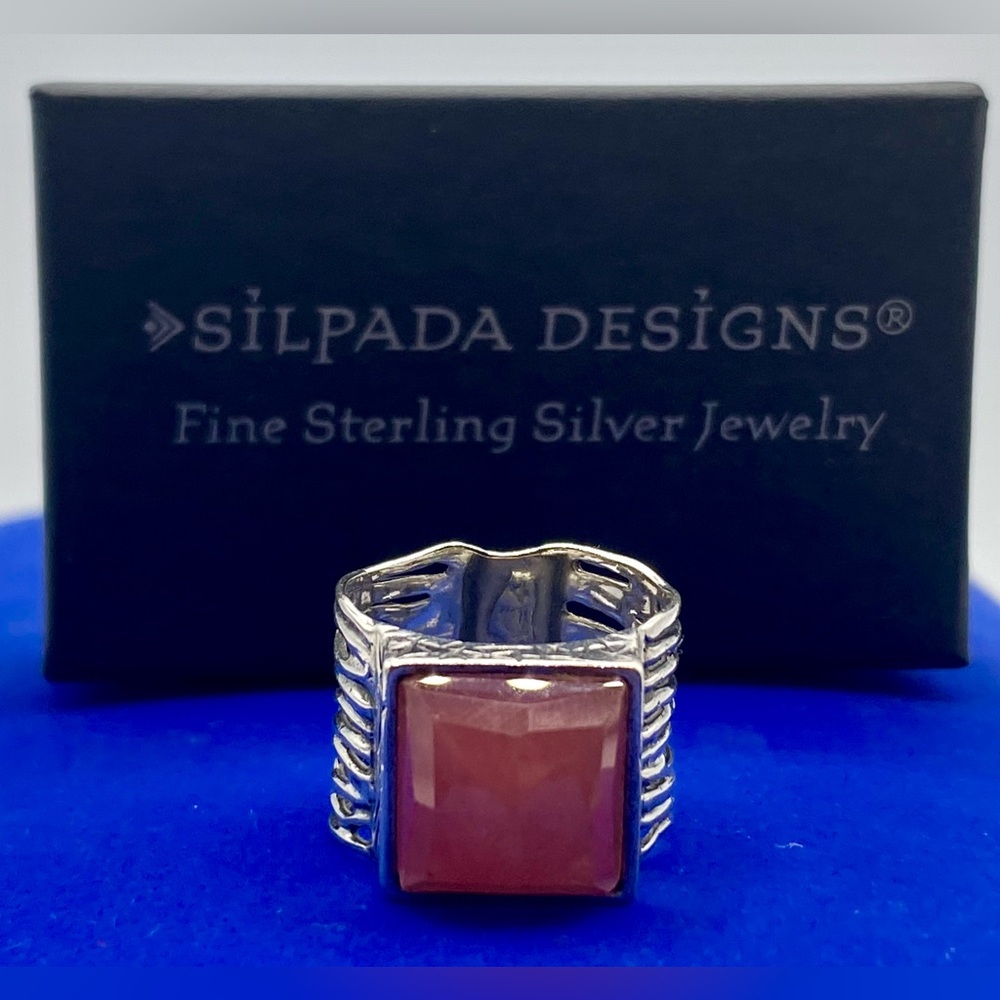Silpada Sterling Silver Cherry Quartz Ring w/Box